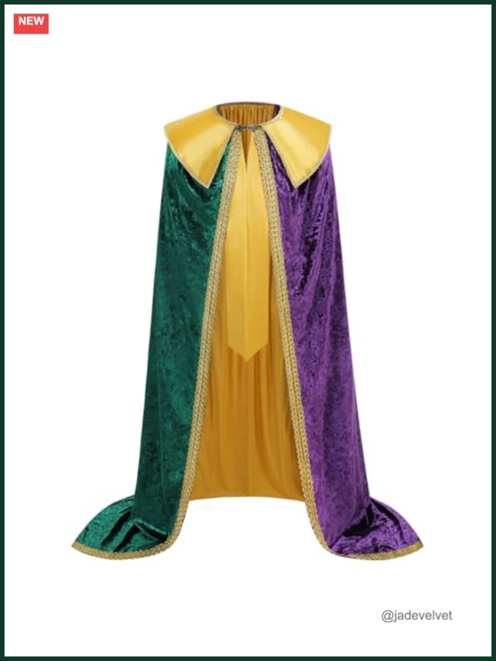 Medieval Royal Cape Shiny Velvet One Size Halloween Party Costume